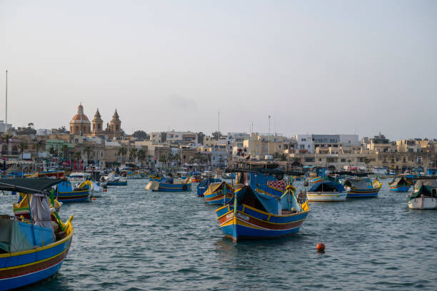 Marina and old town, Marsaxlokk Harbour, Malta