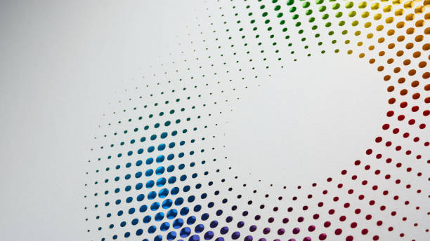 istock Circular Paper Art with Gradual Rainbow Dot Pattern on a Clean White Background 2165727325