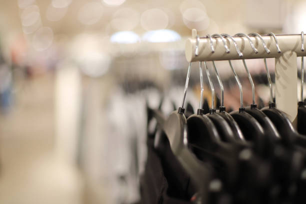 Clothes hangers in a shop