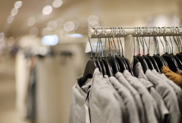 Clothes hangers in a shop