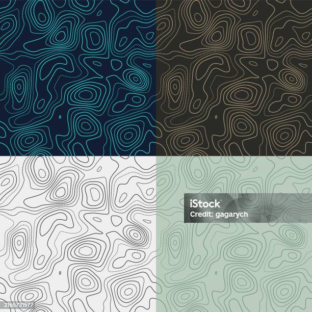 Topography Map Patterns Topography Patterns Seamless Elevation Map Tiles Artistic Isoline ...