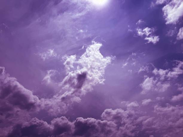 istock Mysterious purple sky clouds at sunset 2165734193