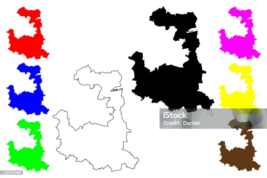 Region Munchen Munich District Map Vector Illustration Scribble Sketch Landkreis ...