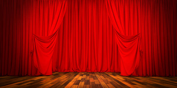 istock Red Curtain and Theater Stage Image, Stage Image 2165747091