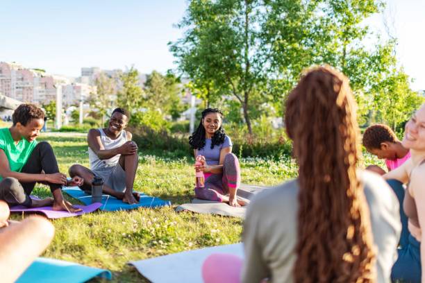 istock Yoga class outdoors 2165752583