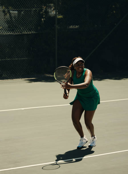 istock Tennis player ready on court, preparing for a powerful shot 2165753521