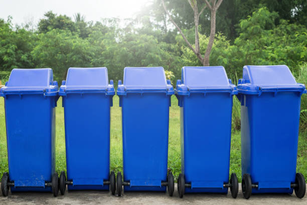 istock Trash cans for sorting garbage. For plastic, glass, paper and others waste. Waste containers for garbage segregation. 2165755686
