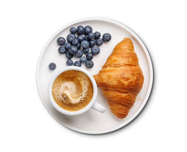 istock Cappuccino coffee and fresh croissant 2165757074