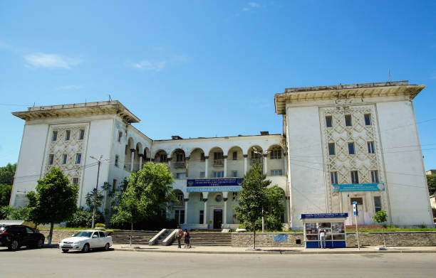 The building of the State Economic Institute. Dagestan, Russia - 14 June, 2022.
Republic of Dagestan city views of Makhachkala.
Traffic on the road near the mosque. british commonwealth stock pictures, royalty-free photos & images