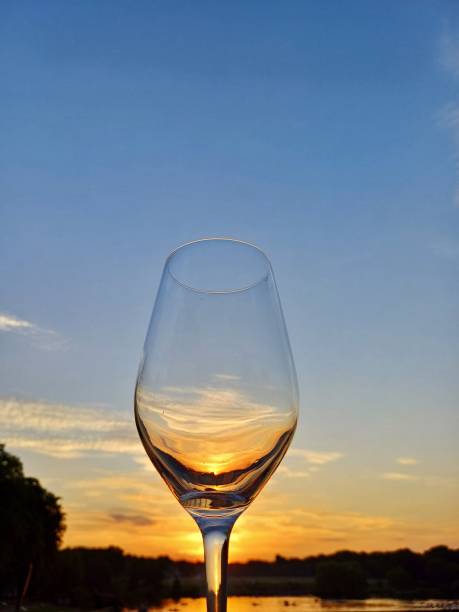Wineglass in front of sundown