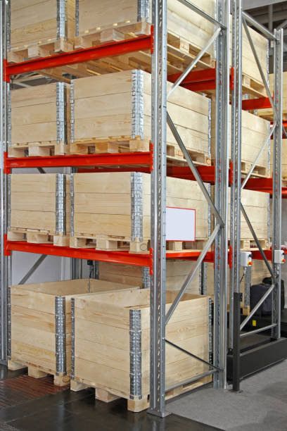 istock Wooden Crates Shelving System 2165778571