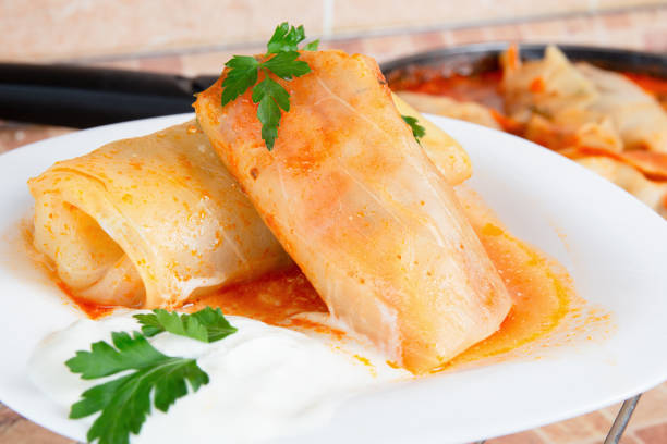 istock Cabbage Rolls with Tomato Sauce And Sour Cream 2165780998