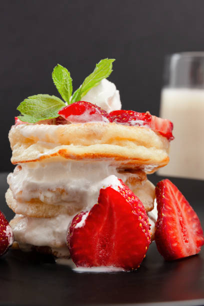 istock Strawberry Pancakes with Whipped Cream 2165781156