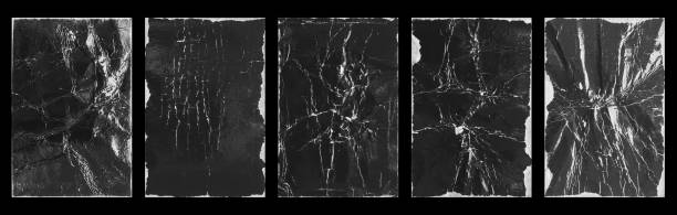 istock Empty old vintage black scratch torn poster set overlay texture background 2165789171