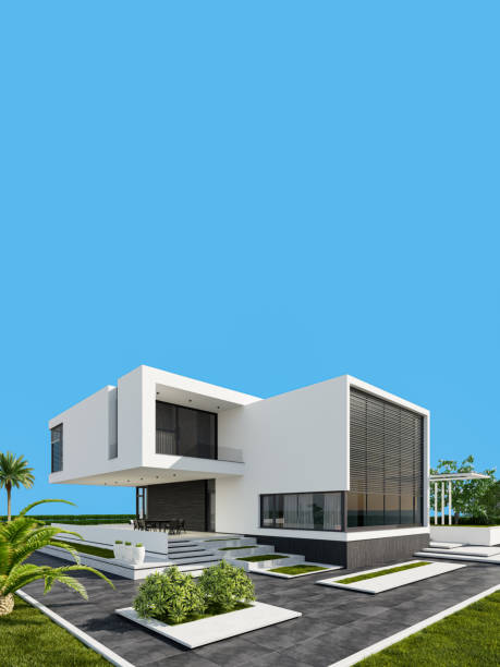 istock Modern villa futuristic architectural design 2165792883