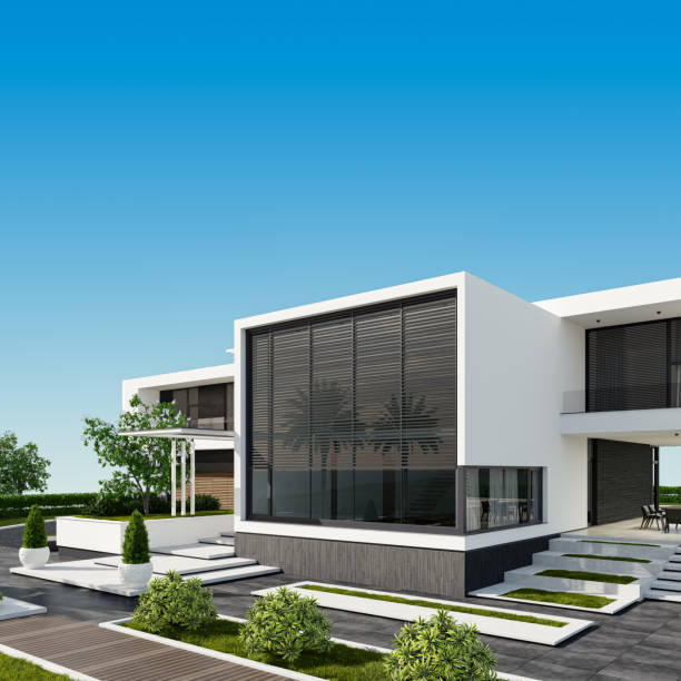 istock Modern villa futuristic architectural design 2165792898