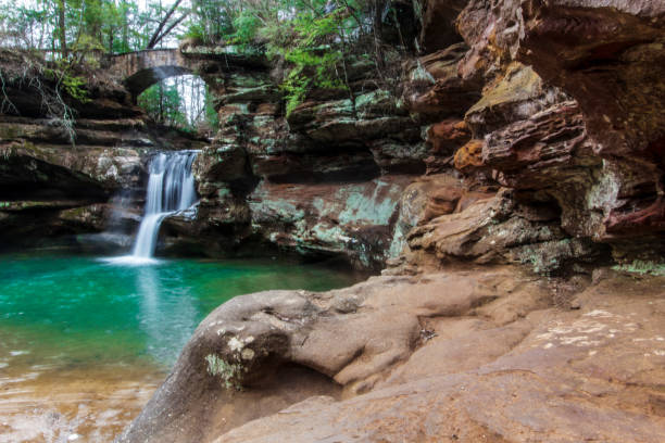 istock Upper Falls, Old Man's Cave, Hocking Hills State Park, Ohio in Winter 2165794480