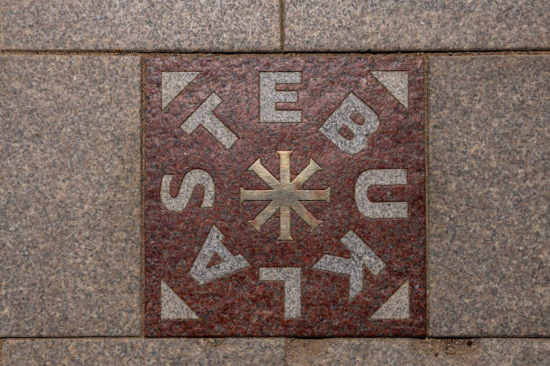 Vilnius, Lithuania. June 27, 2024. Miracle Tile (Stebuklas) in Vilnius Cathedral Square