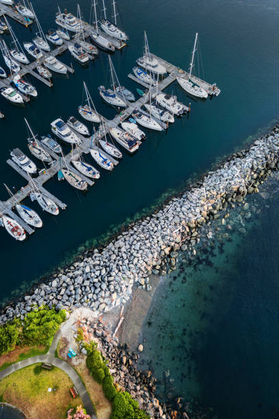 The Oak Bay marina viewed from above by a drone.