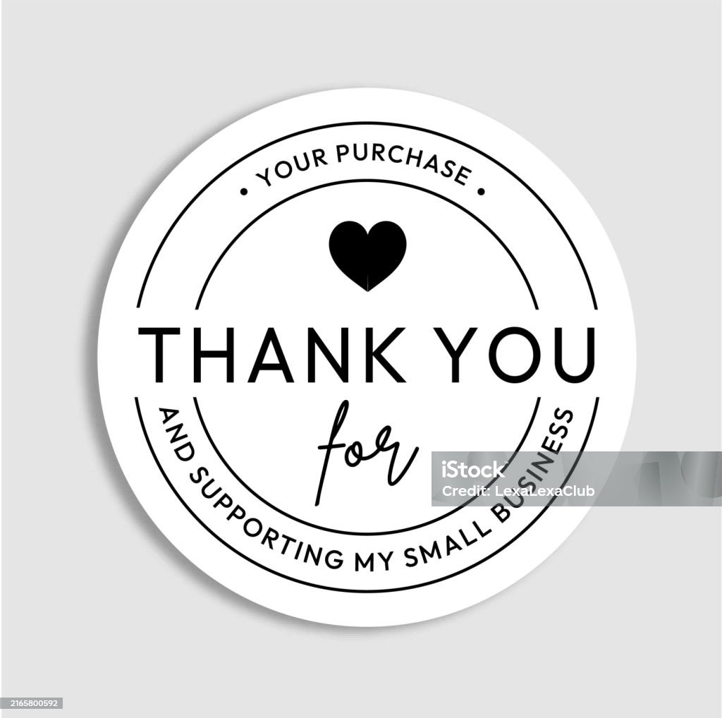 Thank You Sample Sticker Vector Thank You Sticker Template Business Packaging Sticker Stock ...