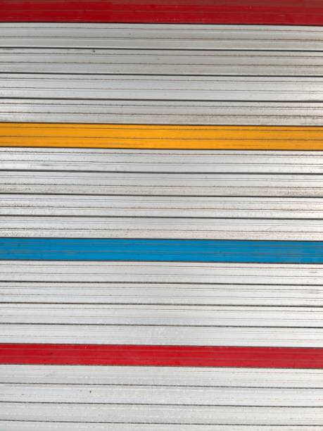 istock Iron shutter door of garage, front view. nobody. pattern 2165801976