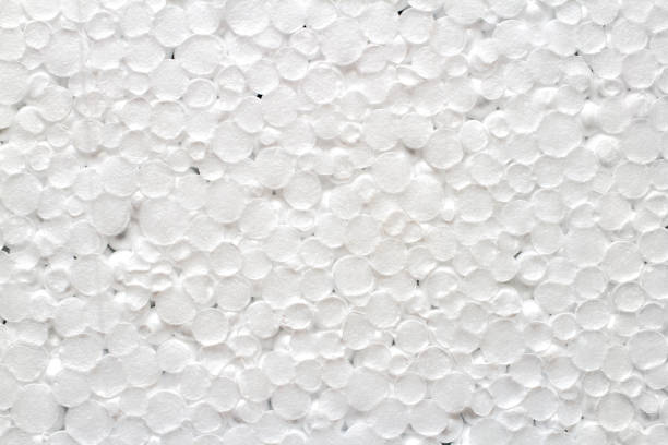 Texture of white packing foam close-up. Synthetic foam.
