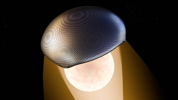 istock The hypothetical Stellar Engine, a Shkadov thruster and sun 2165809999