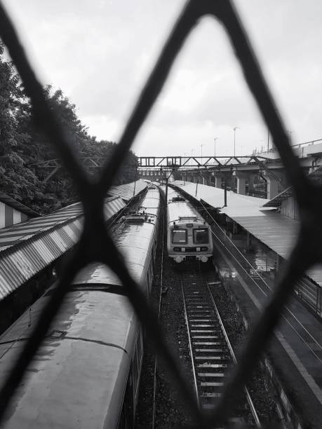 istock Black and White Image of a Railway Platform 2165810269