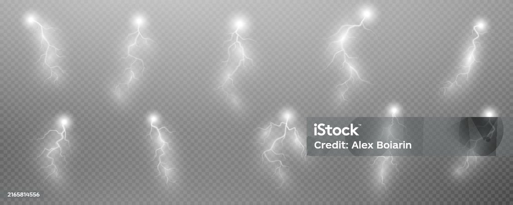 Realistic Lightning Flash Effect Thunderstorm And Lightning Shining ...