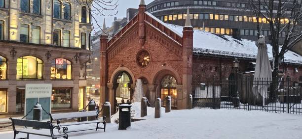 Oslo, Norway – February 18, 2024: Traditional architecture in Oslo city center.