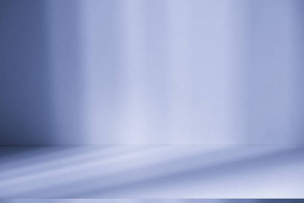 istock Studio style background wall decoration presentation uses white and blue tones. with shadows cast from a nearby window, concept creating a decorative 2165815532