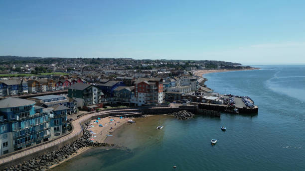 istock Exmouth, East Devon, England: DRONE VIEW: Exmouth marina and waterfront 2165815787
