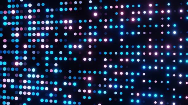 istock Abstract Glowing Dot Pattern with Blue and Pink Lights on Dark Background 2165816284
