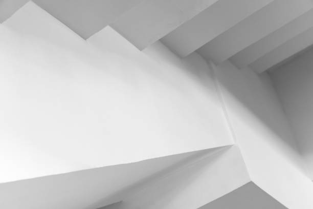 istock Abstract architecture background photo. White stairs, empty interior 2165819016