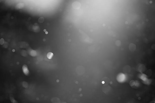 Abstract Monochrome Gray Background Featuring Defocused Light Spots and Gentle Floating Particles for a Subtle and Modern Aesthetic