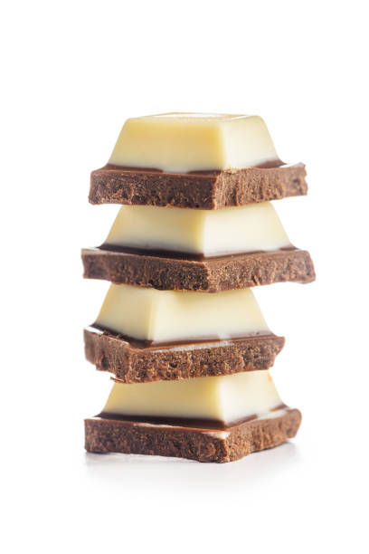 istock White light dark chocolate bars isolated on white background. 2165821916