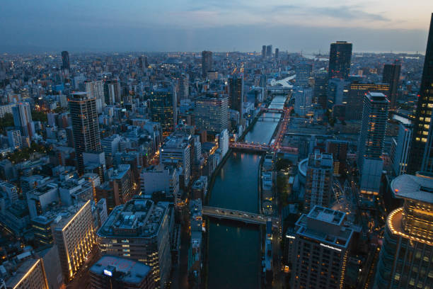 Evening scenery of Tosabori River in Osaka
