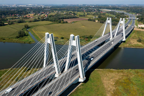 istock Modern suspension highway bridge 2165829898
