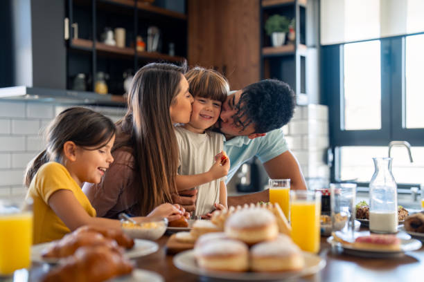 istock Family Joy in Kitchen Breakfast Time 2165843102