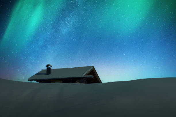 istock Fantastic landscape with northen light 2165844393