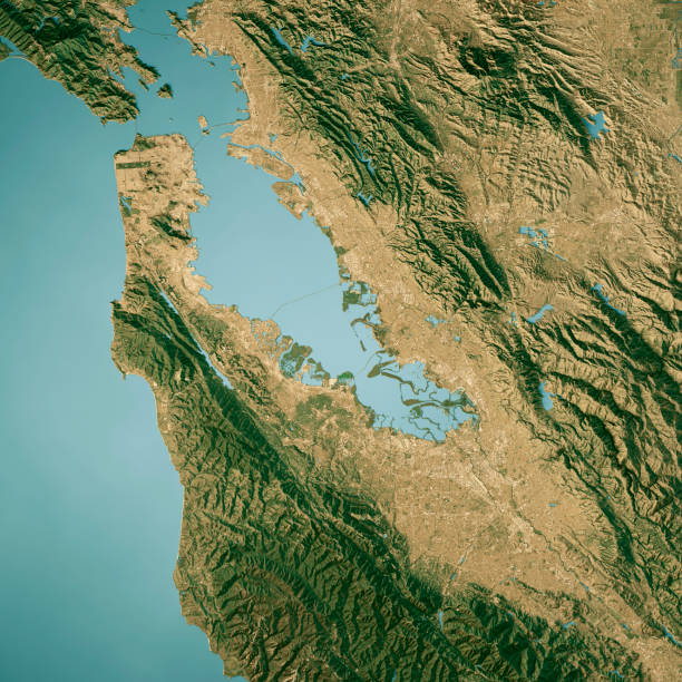 istock San Francisco Bay Area Satellite Topographic Map 3D Render True Color 2165844409