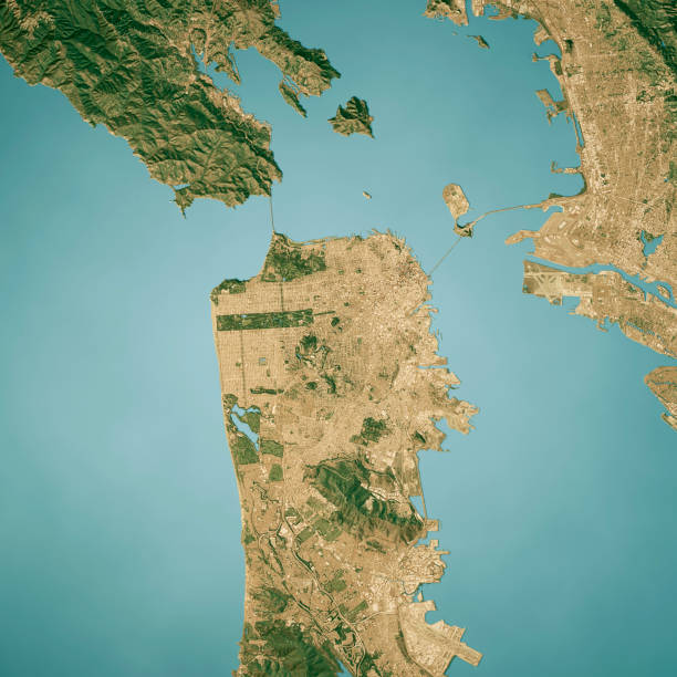istock San Francisco Satellite Topographic Map 3D Render True Color 2165844450