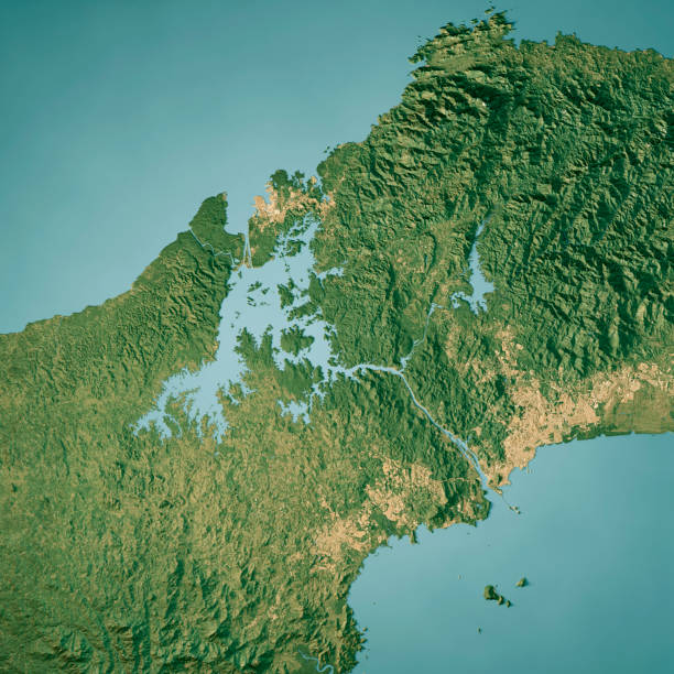 Countries 3d rendering map