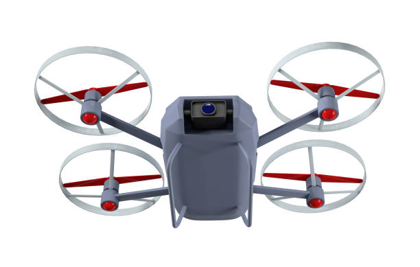 istock A drone with a camera isolated on a white background 2165844682
