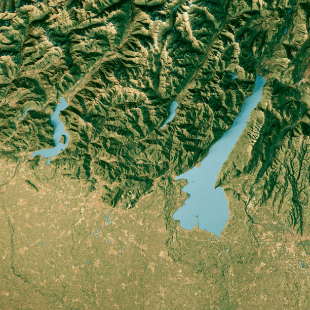 istock Lake Garda Lake Iseo Satellite Topographic Map 3D Render True Color 2165846072