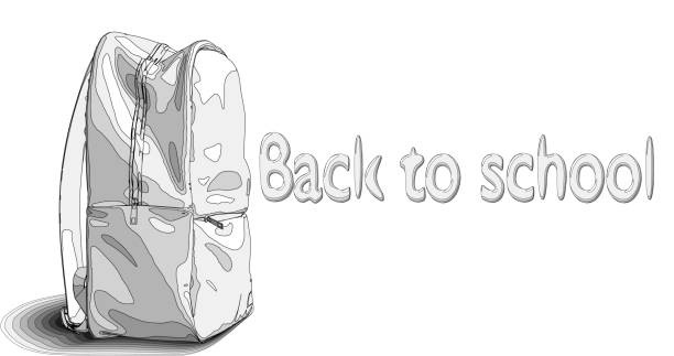 istock school supplies with a gray backpack on a white background, ideal for bright Back to School advertisements, promotional banners. Vector 3D illustration. 2165846128