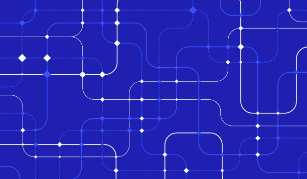 blueprint-kapcsolat hálózati háttere - számítógépes hálózat témájú stock illusztrációk