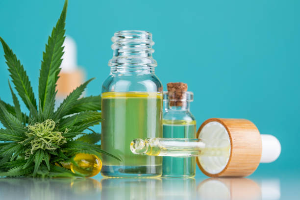 istock Cannabis leaf with hemp seeds and marijuana oil, cbd 2165852219