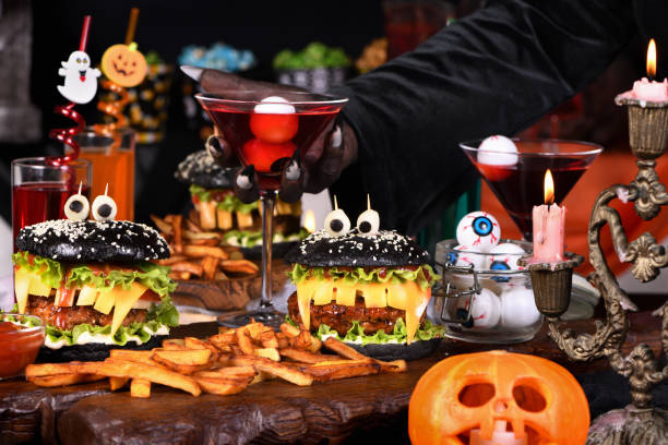 istock Witch's cocktail with eyeballs in a martini glass 2165860530