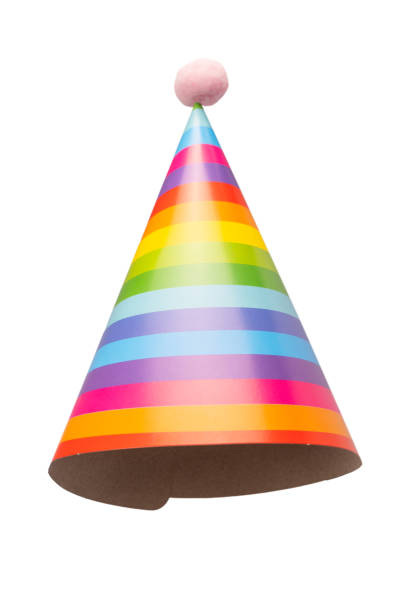 istock Colorful birthday cap isolated on white background 2165861324